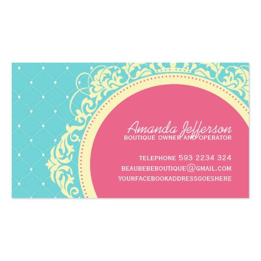 Customizable Baby Boutique Business Card (back side)