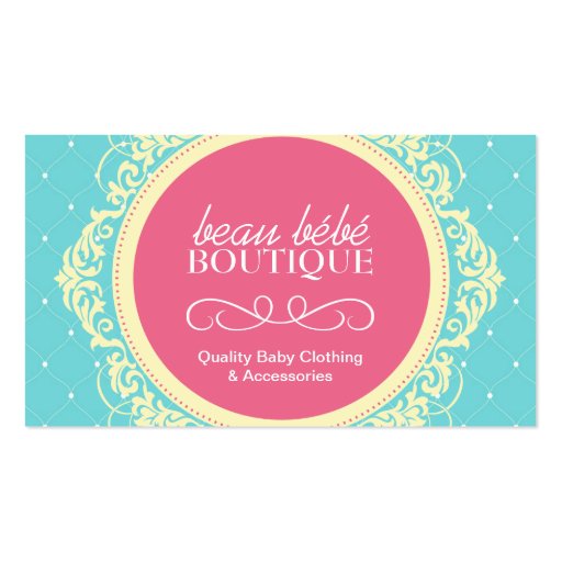 Customizable Baby Boutique Business Card (front side)