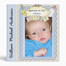 Customizable  Baby Boy Photo Album Binder