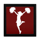Customizable Background Cheerleader Cheerleading Jewelry Box
