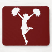 cheerleader, cheerleading, cheer, high school, middle school, rec league, drawing, art, outline, Mouse pad with custom graphic design
