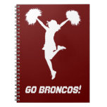 Customizable Background Cheerleader Cheerleading Spiral Notebooks