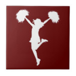 Customizable Background Cheerleader Cheerleading Ceramic Tiles
