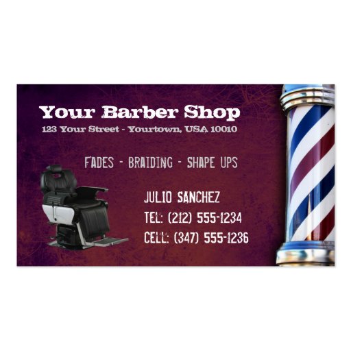 CUSTOMIZABLE Barber Shop BC Business Card