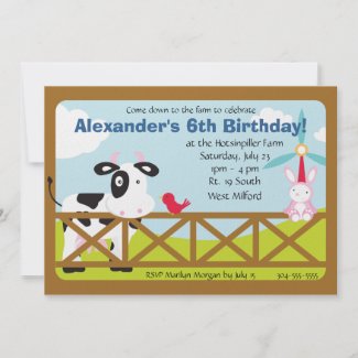Customizable Barnyard Birthday Party invitation