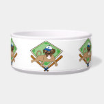 Customizable Baseball Pug Gifts and Tees pet bowls