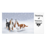 Customizable Bassets Howling Photo Card