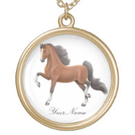 Customizable Bay Saddlebred Horse Necklace