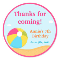Customizable Beach Party Sticker