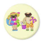 Customizable Beach Pug Magnets