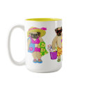 Customizable Beach Pug Mugs by designsbydandy Customizable Beach Pug Mugs