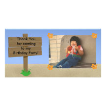 Customizable Beach Sign Photo Card