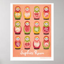 Customizable bedroom poster of russian matryoshka
