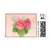Customizable Begonia Wedding and save the date Postage Stamp