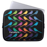 Customizable: Birds on black laptop sleeves