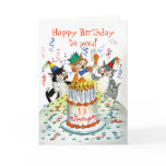 Customizable Birthday Card - Cats' Birthday Party