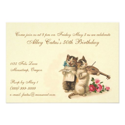 Customizable Birthday Invitation for Cat Lovers