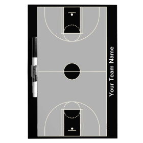 Customizable black gray basketball dry erase board