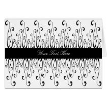 Customizable Black & White Curls cards
