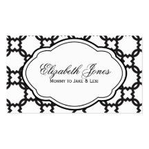 Customizable Black & White Mommy Calling Card Business Card Template