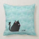 Customizable: Blackbird & fat black cat pillows