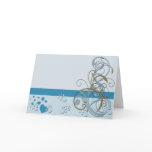 Customizable Blue and Bronze Notecard