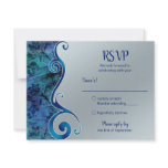 Customizable Blue and Silver RSVP Card