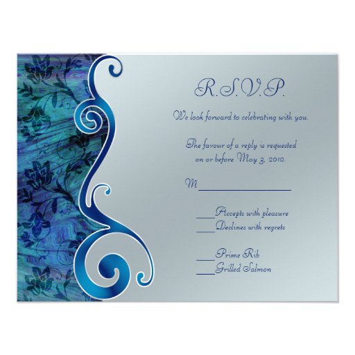 Customizable Blue and Silver RSVP Card Invitation