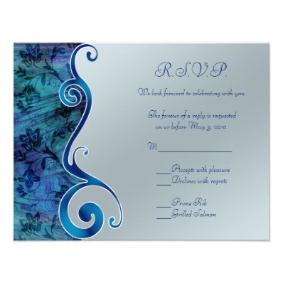 Customizable Blue and Silver RSVP Card Custom Invitations