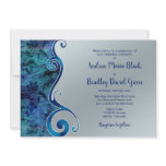 Customizable Blue and Silver Wedding Invitation