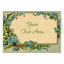 Customizable Blue Flowers Vintage Card by vintagegiftmall Customizable Blue Flowers Vintage Card