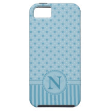 Customizable Blue Initial Stars and Dots iPhone 5 Cover