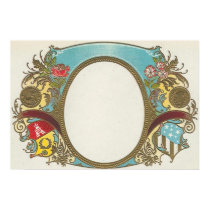 Customizable Blue Ornate Poster - Add Your Text posters by vintagegiftmall Customizable Blue Ornate Poster - Add Your Text posters