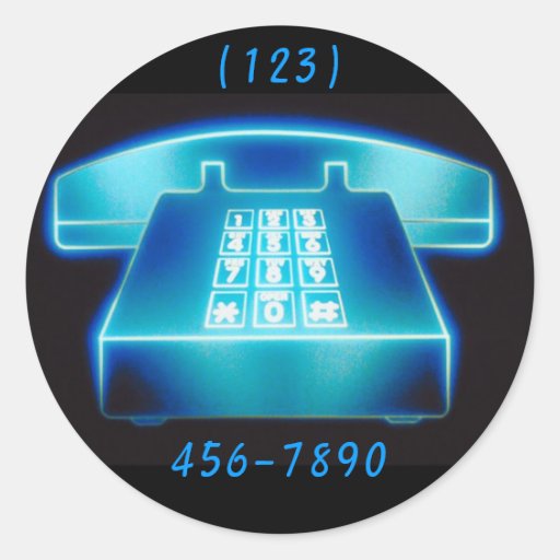 Customizable Blue Phone Round Sticker