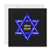 Customizable Blue Star of David Invitation invitations