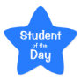 Customizable Blue Star Student Of The Day Sticker