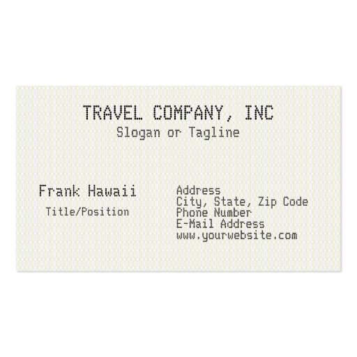 Customizable Boarding Pass Business Cards (back side)