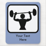 Customizable Bodybuilder / Weightlifter Logo Mouse Pads