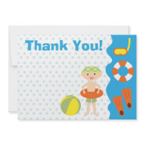 Customizable Boy's Pool Party Birthday Thank You Custom Invitations
