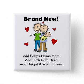 Customizable Brand New Baby Button button