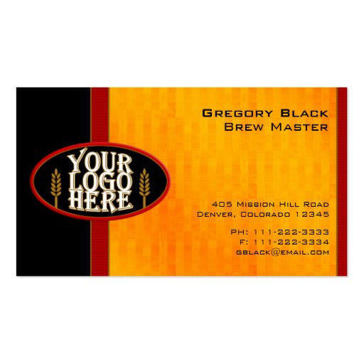 Customizable Brewery Beer Business Card (back side)