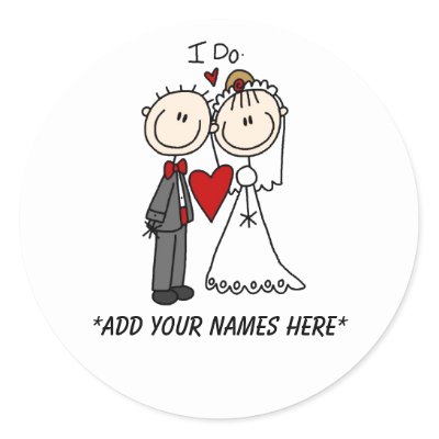 Customizable Bride and Groom Stickers
