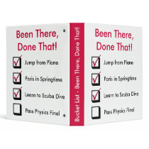 Customizable Bucket List Checkboxes - Done That! 3 Ring Binders