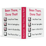 Customizable Bucket List Checkboxes - Done That! 3 Ring Binders