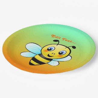 Customizable Bumblebee Paper Plate