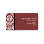 Customizable Burgundy Damask Address Labels