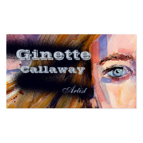 business card, customizable, watercolor, artsy, artful, unique, artistic, ginette, feminie, pink, blush, personal, design, modern, fresh, art, Business Card with custom graphic design