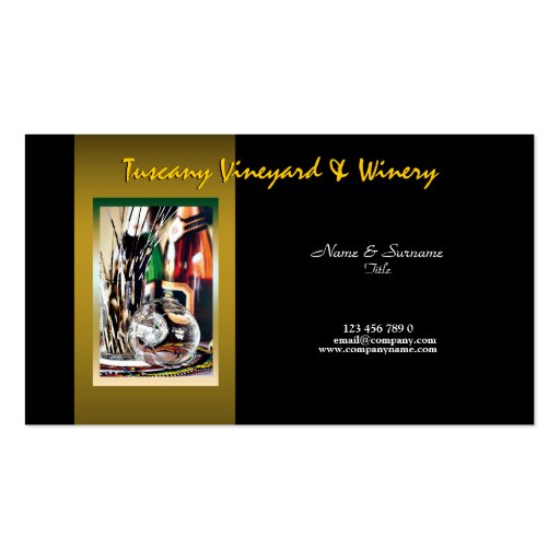Customizable business profile winery vineyard wine business card templates (front side)