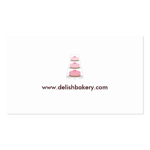 Customizable Cake Bakery Business Card (back side)