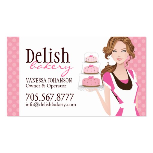 Customizable Cake Bakery Business Card (front side)
